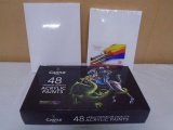 48 Premium Quality AcryilicPaints & (12) 8x10 Canvas Panels & Packof Art Paper