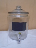 Large Glass Beverage Dispenser w/ Chalkboard Front