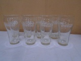 Set of 8 Coca-Cola White Letter Glasses