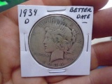 1934 D Mint Silver Peace Dollar
