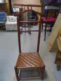Vintage Gentlemen's Butler Chair w/ Rush Bottom Seat