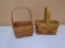 (2) 1990 Red Weave Small Longaberger Baskets