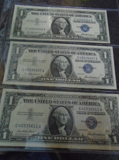 Group of (3) 1957 One Dollar Silver Certificates