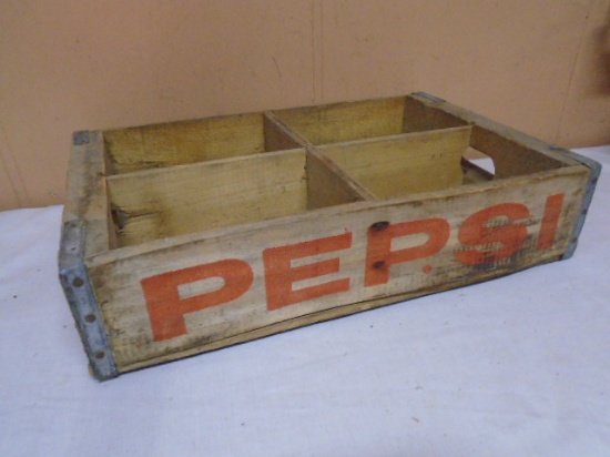 Vintage Wooden Divided Pepsi Cola Crate