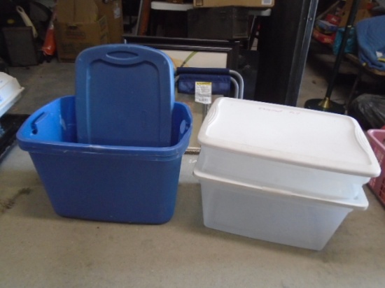 4pc Group of Assorted Storage Totes