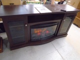 Electric Fireplace 2 Stand w/ 2 Glass Doors
