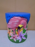 Ceramic Plant Pedistal w/ Flamingo