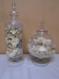 2 Decorative Glass Jars