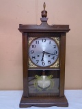 Le Claire 31 Day Wind-Up Wood Case Clock