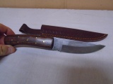 Custom Made Hunting Knife w/ Leather Sheave