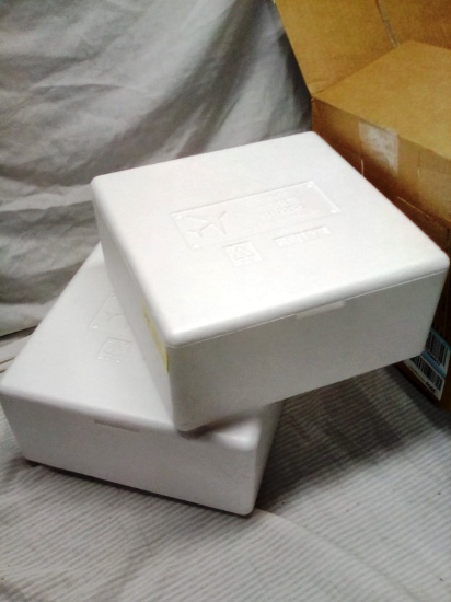 Pair of Styrofoam Insulated Over Night Shipping Containers