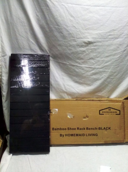 Homemaid Living Bamboo Shoe Rack Bench - Black