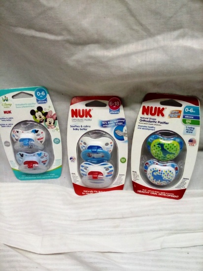 Qty. 3 Packs of Nuk Pacifiers 2 per pack