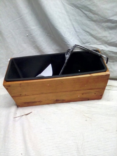 Hanging Wooden Planter Box with Composite insert and hangers