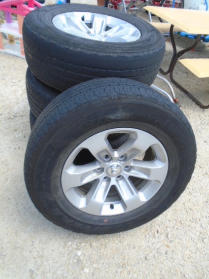 Set of 4 Dodge Ram 18in Aluminum Rims & Tires