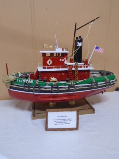 The Doris Morgan Handbuilt Wooden New York City Harbor Tug Boat Model