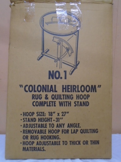 No.1 "Colonial Heirloom" Rug & Quilting Hoop w/ Stand