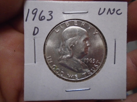 1963 D-Mint Silver Franklin Half Dollar