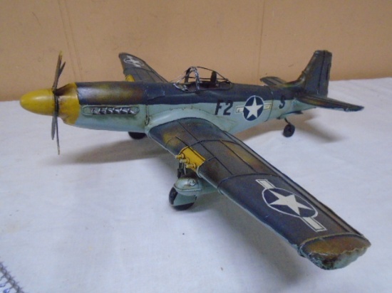 Metal Grey Mustang P51 Model Fighter Plane