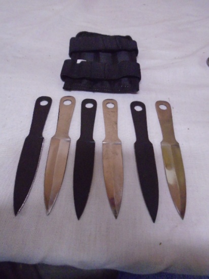 6pc Set of Throwing Knives in Sheave