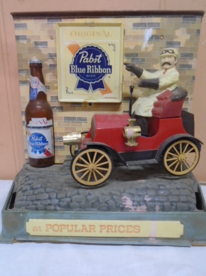 Vintage Pabst Blue Ribbon Model T Lighted Bar Advertisement