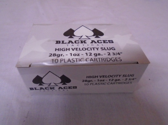 10 Round Box of Blac Aces Tactical 12ga High Velocity Slugs