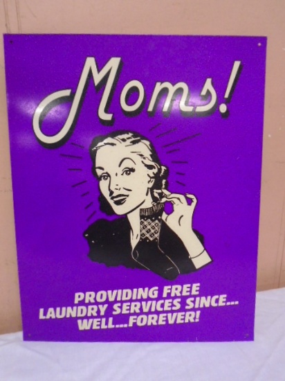Mom's Laundry Service Metal Sign
