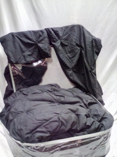 Black Microfiber King Size Comforter and Pillow Sham Set