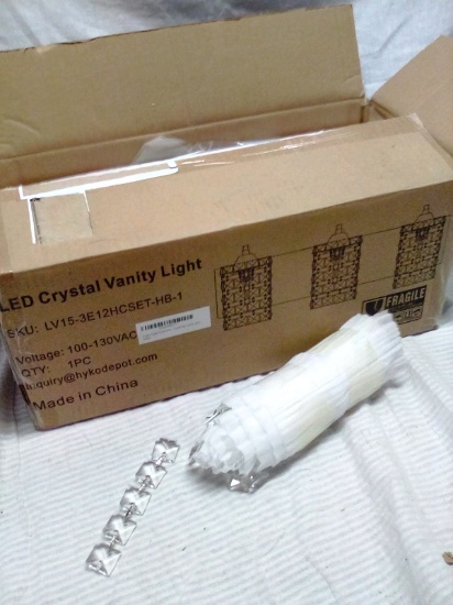 LED 15" Crystal Vanity Light Fixture