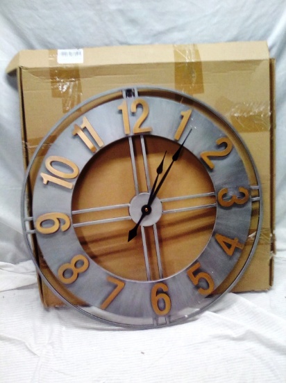 24" Faux Metal Wall Clock