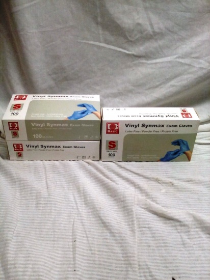 Vinyl Synmax Exam Gloves  3 box set