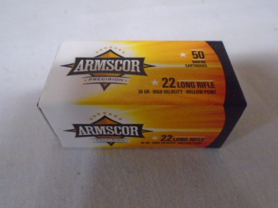 50 Round Box of Armscor Hollow Point 22LR Rimfire Cartridges