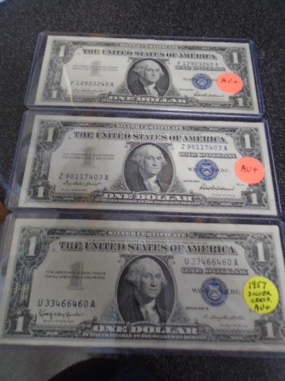 Group of (3) 1957 1 Dollar Silver Certificates