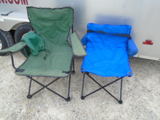 2 Folding Quad Camp Chairs w/Storage Bags