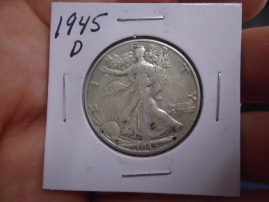 1945 D-Mint Silver Walking Liberty Half Dollar