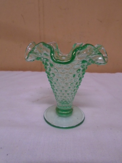 Fenton Hobnail Double Crimped Footed Vase
