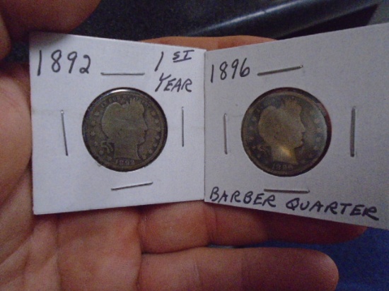 1892 and 1896 Barber Quarters