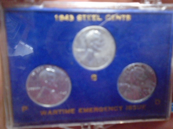 3 Pc. Set of 1943 Steel War Cents