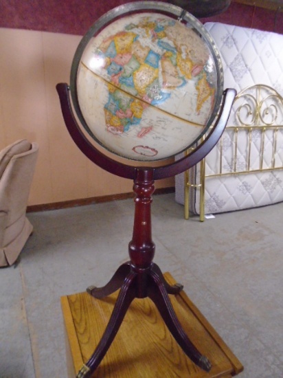 Replogle Globe on Wooden Stand w/ Claw Feet