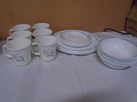 Place Setting For 6 Corelle "Rosemary" Dish Set