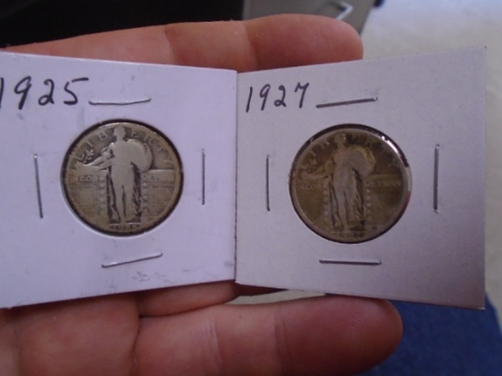 1925 and 1927 Standing Liberty Quarters