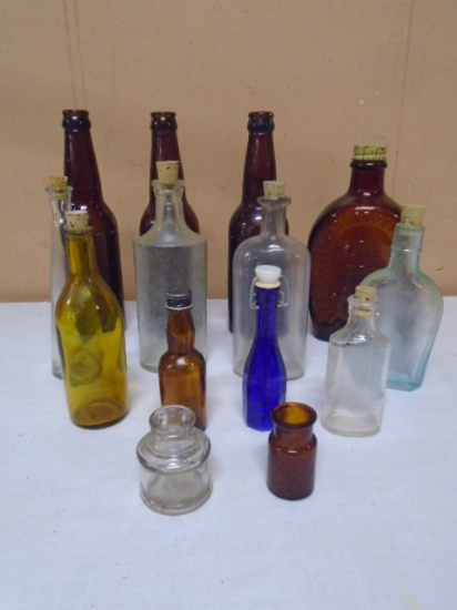 Large Group of Vintage Glass Bottles