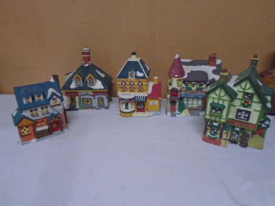 5pc Group of Porcelain Houses