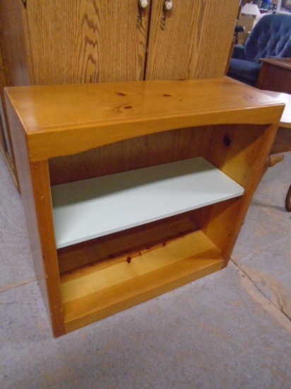 Small Solid Wood Bookcase w/ Painted Shelf