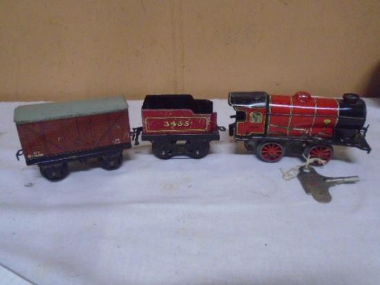 3pc Vintage Hornby Tin Type Wind-Up Train