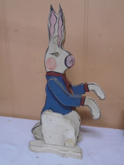 Hand Painted Wooden Rabbit