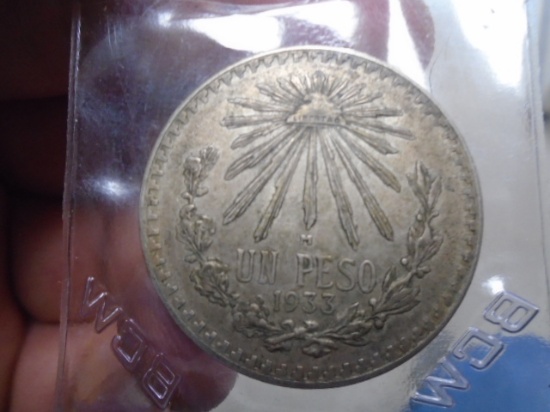 1933 Silver Mexican Peso
