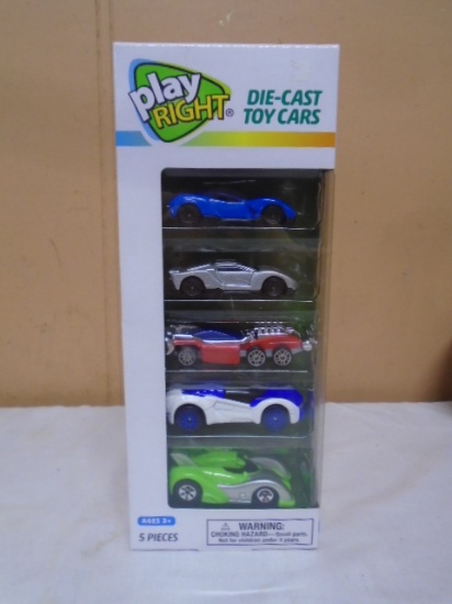5 Pc. Set of Play Right Hotwheel Sized Die Cast Cars