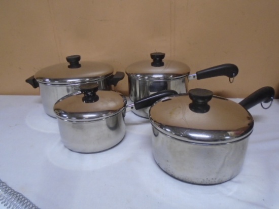 4 Pc. Revere Ware Stainless Steel Cookware Set