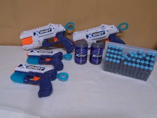 X Shot Zuu Foam Dart Blaster Gun w/Darts and Targets